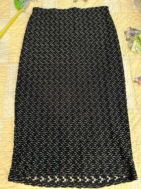 Vince Camuto Black and White Stretchy Pencil Skirt